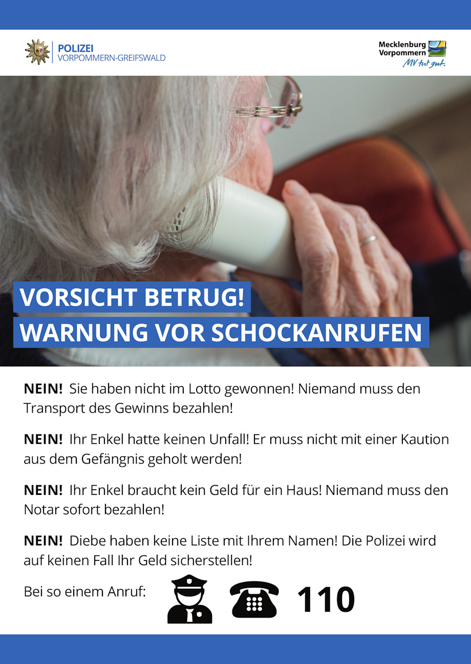 Plakat Schockanrufe Ttel